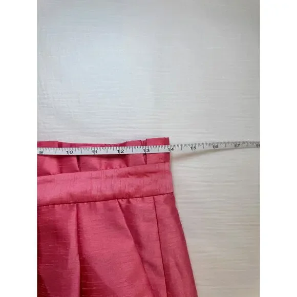 Alice + Olivia Toni Paper-Bag Skirt Satin Pink Women’s 8 Pencil Office Barbie - Picture 10 of 16